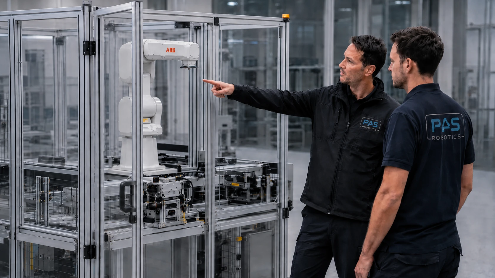 Equipo de PAS Robotics trabajando en planta industrial